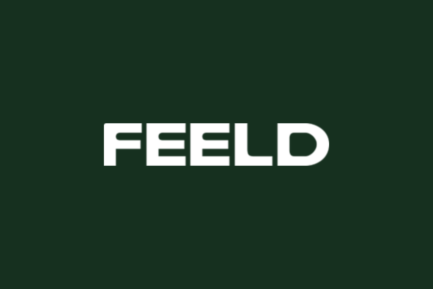The Feeld logo on a dark green ground